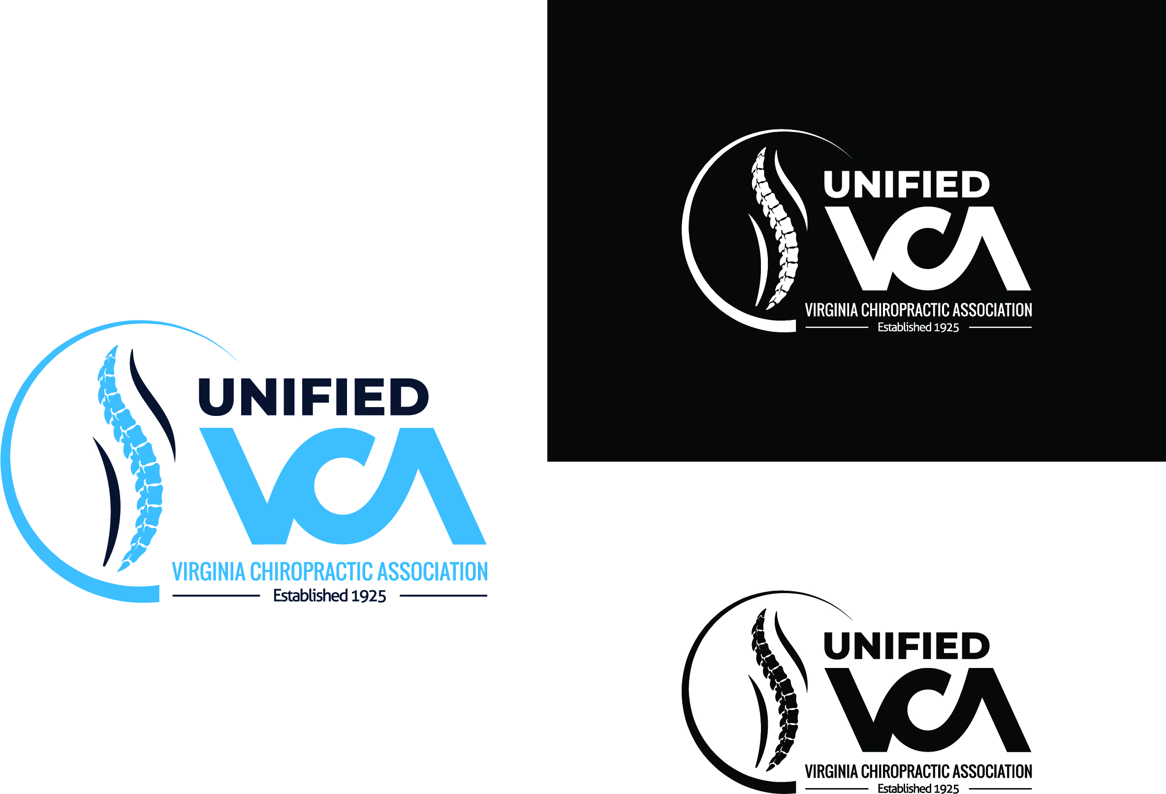 Logo Design by artcircles for Virginia Chiropractic Association (dba Unified Virginia Chiropractic Association, Unified VCA, UVCA) | Design #25197540