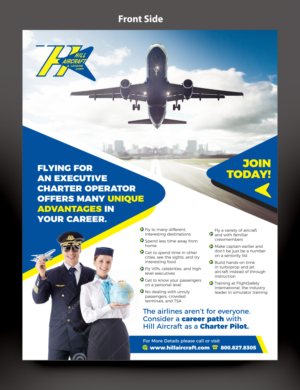 Design de Flyer par rkailas pour Hill Aircraft | Design #23700449