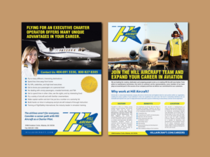 Design de Flyer par meet007 pour Hill Aircraft | Design : #23710995