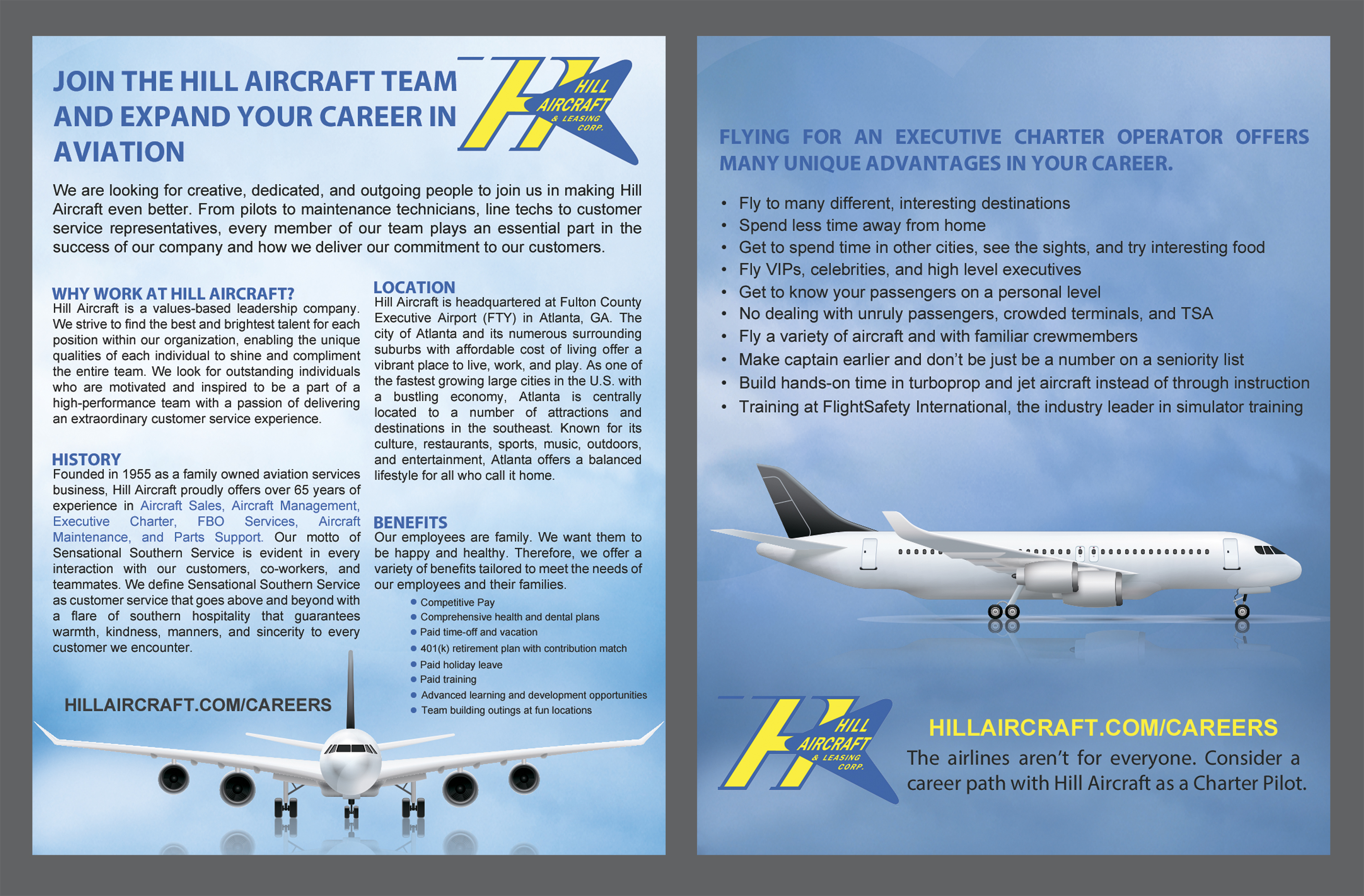 Flyer Design by MAHESH101 for Hill Aircraft | Design #23707814