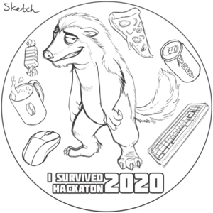 Honey Badger Hackathon Sticker | Illustration-Design von Scelatio