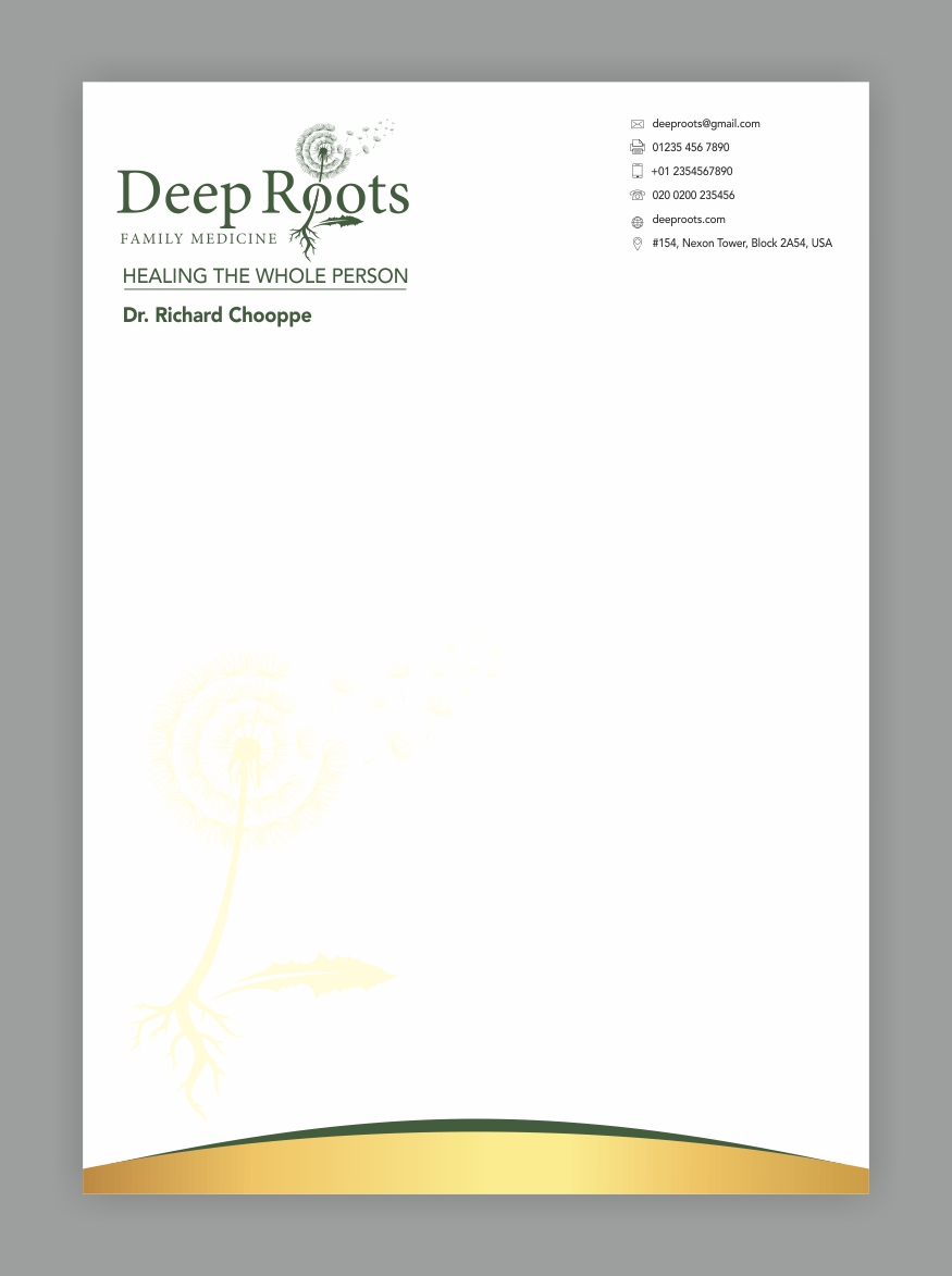 Stationery Design by Savitra for Deep Roots Family Medicine | Design #23707019