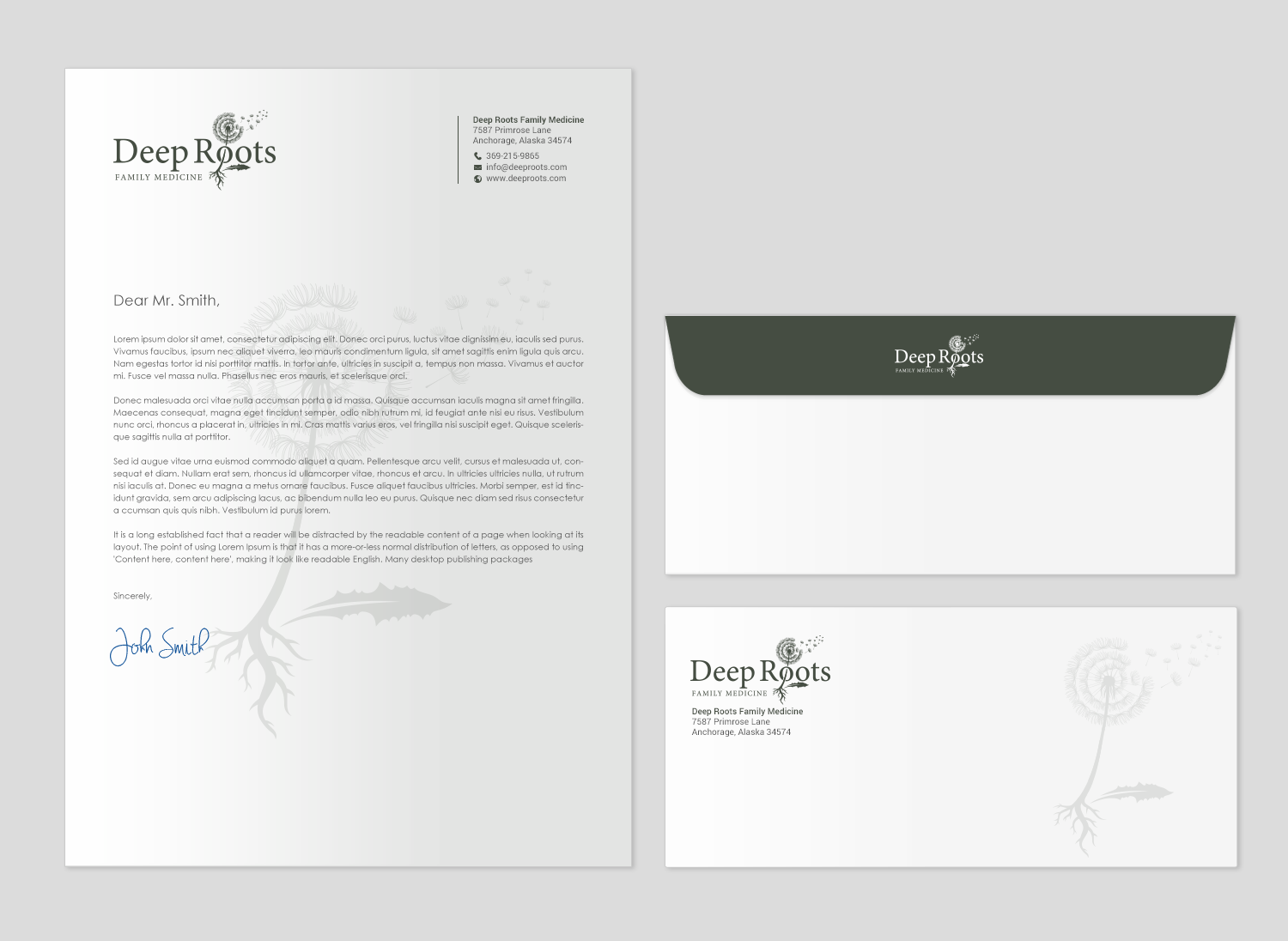 Stationery Design by chandrayaan.creative for Deep Roots Family Medicine | Design #23708232
