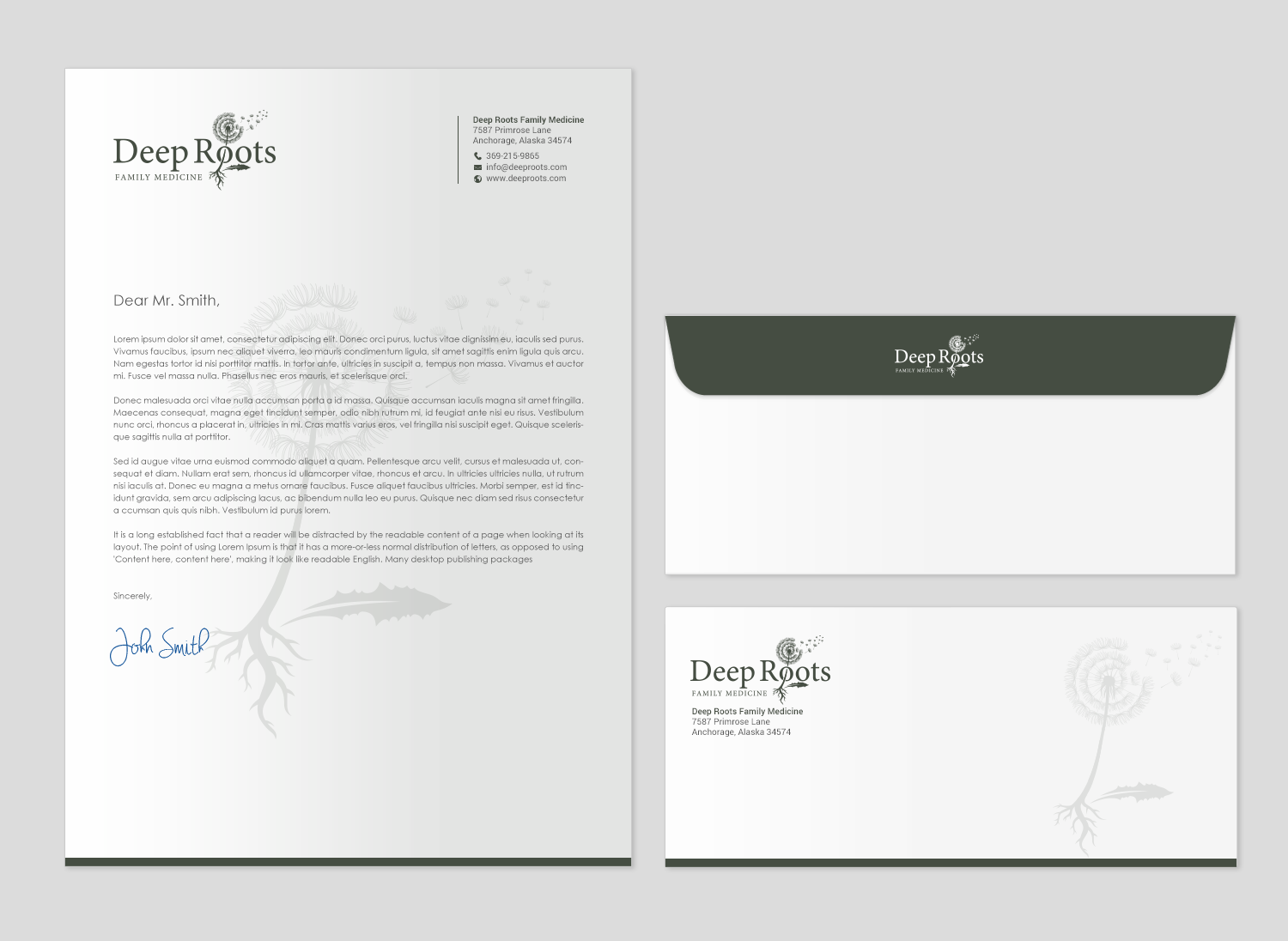 Diseño de Papelería por chandrayaan.creative para Deep Roots Family Medicine | Diseño #23708233