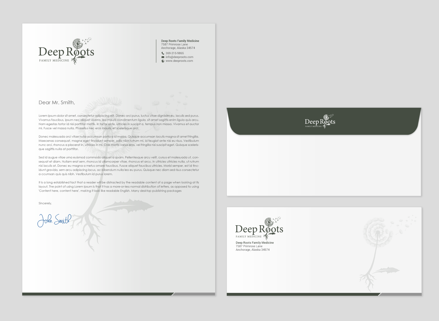 Stationery Design by chandrayaan.creative for Deep Roots Family Medicine | Design #23708235