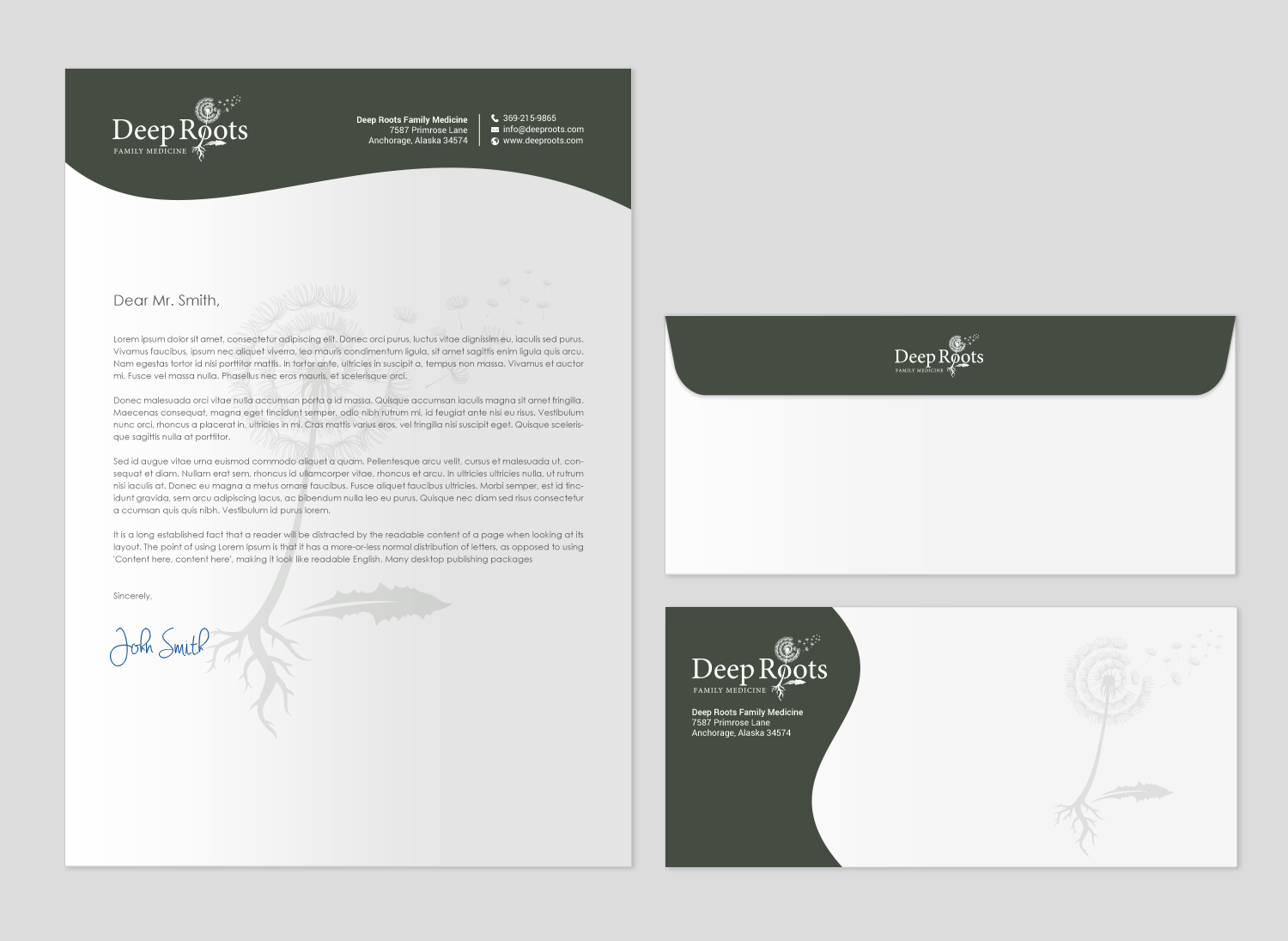 Design de Papeterie par chandrayaan.creative pour Deep Roots Family Medicine | Design #23709272