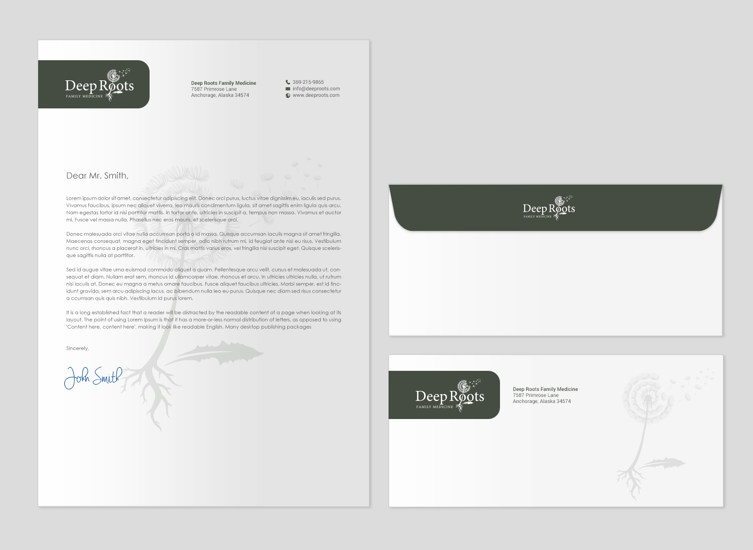 Stationery Design by chandrayaan.creative for Deep Roots Family Medicine | Design #23709275