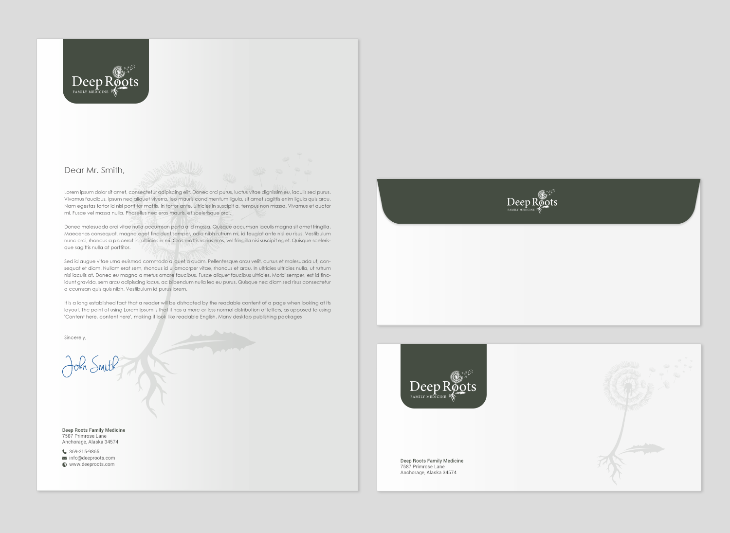 Stationery Design by chandrayaan.creative for Deep Roots Family Medicine | Design #23709276