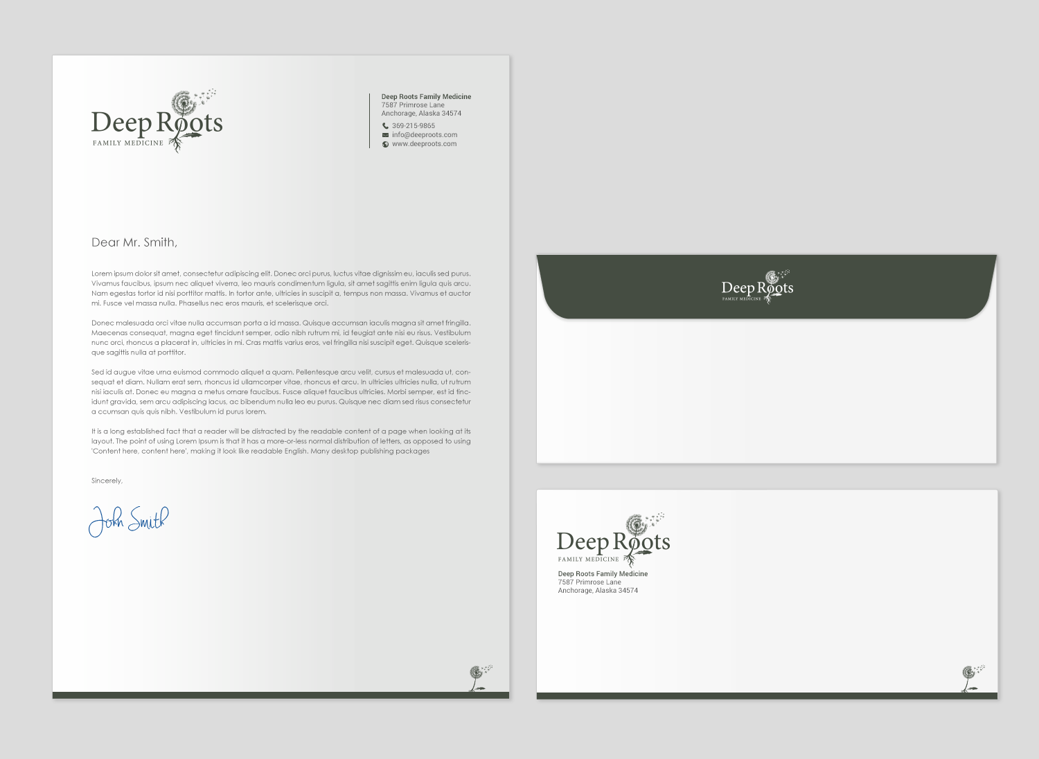 Stationery Design by chandrayaan.creative for Deep Roots Family Medicine | Design #23709277