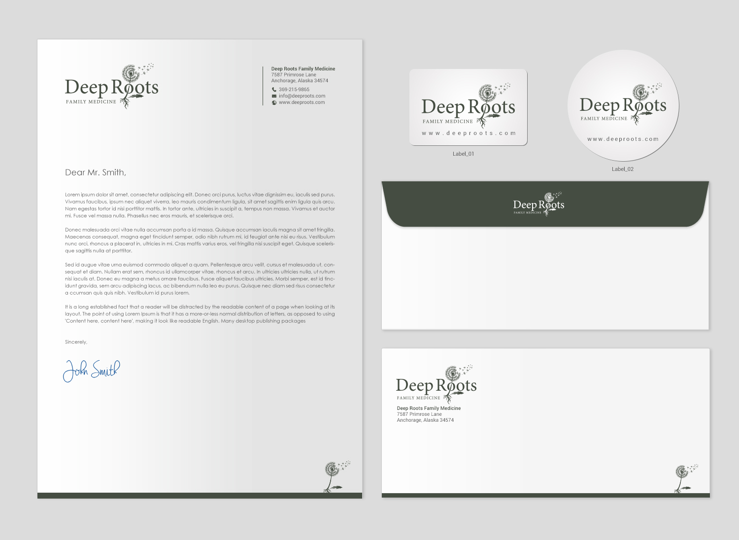 Stationery Design by chandrayaan.creative for Deep Roots Family Medicine | Design #23726528