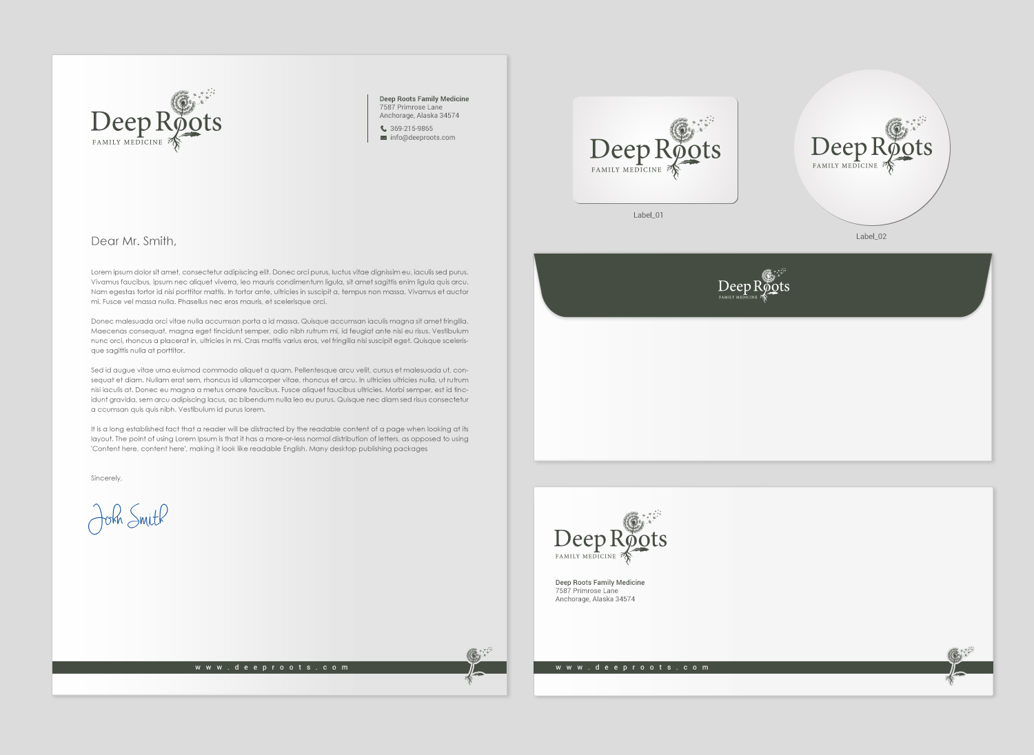 Design de Papeterie par chandrayaan.creative pour Deep Roots Family Medicine | Design #23726838