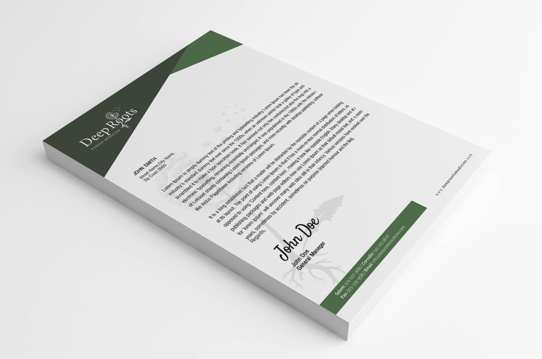 Diseño de Papelería por SL Designer para Deep Roots Family Medicine | Diseño #23720807