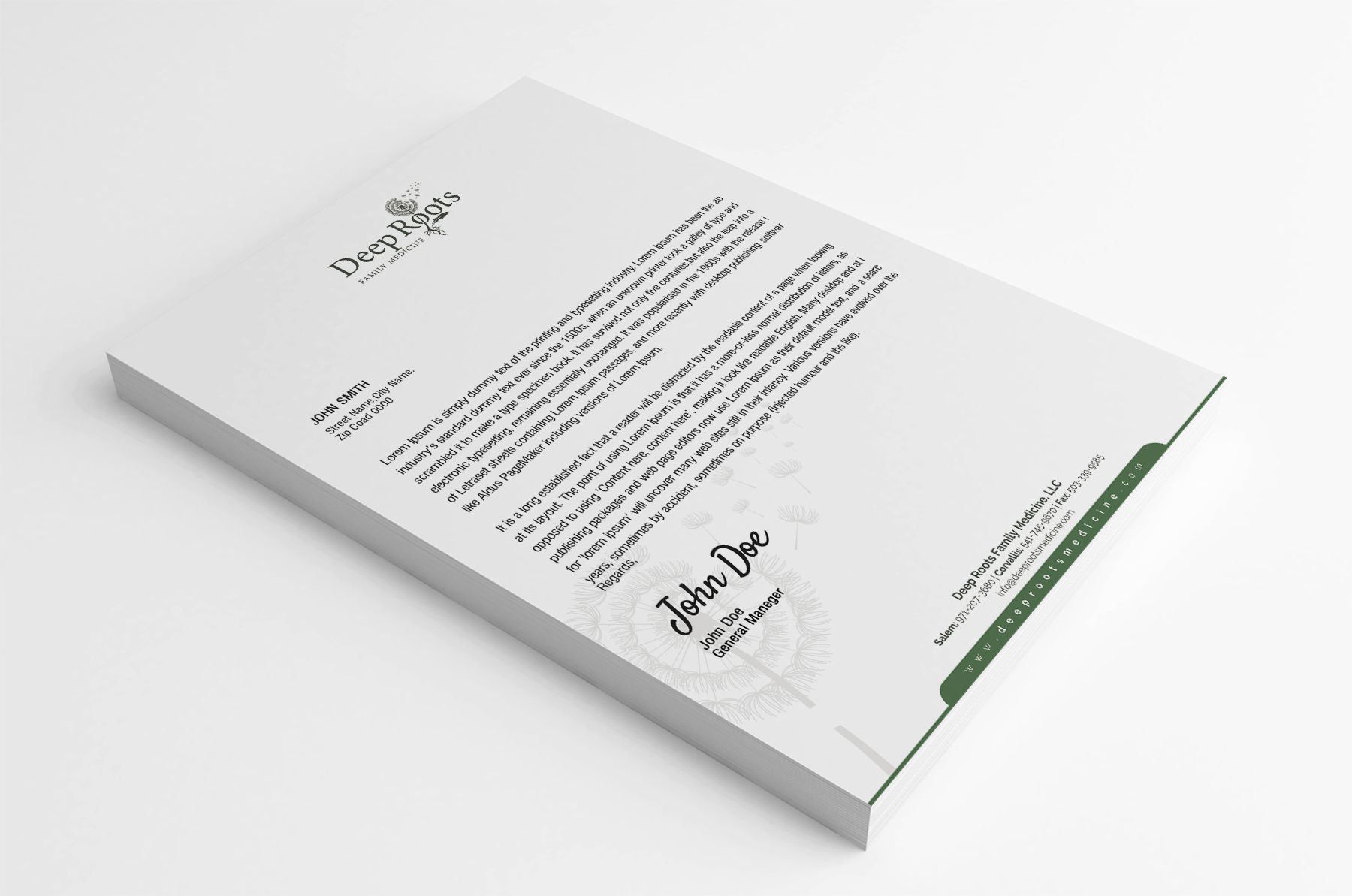Stationery Design by SL Designer for Deep Roots Family Medicine | Design #23720809