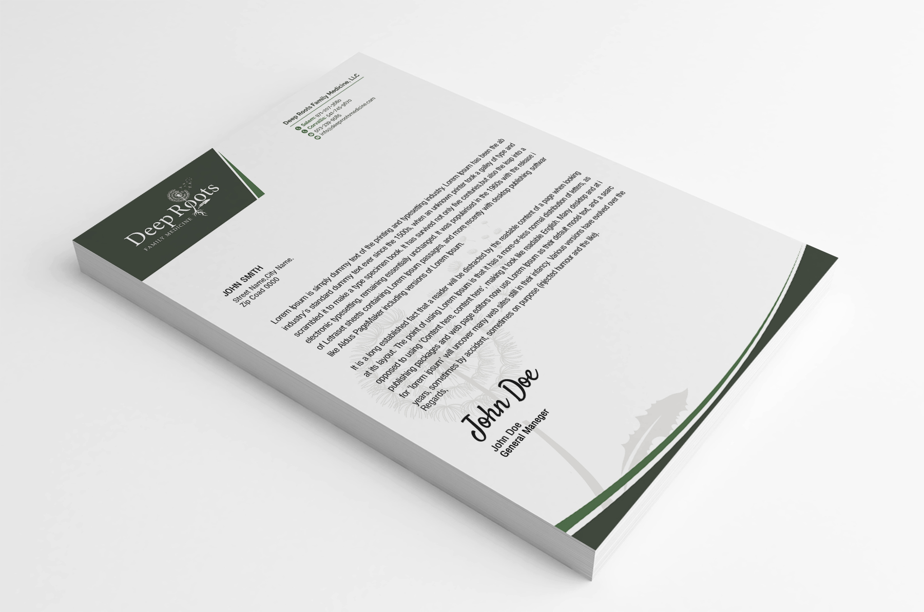 Stationery Design by SL Designer for Deep Roots Family Medicine | Design #23720812