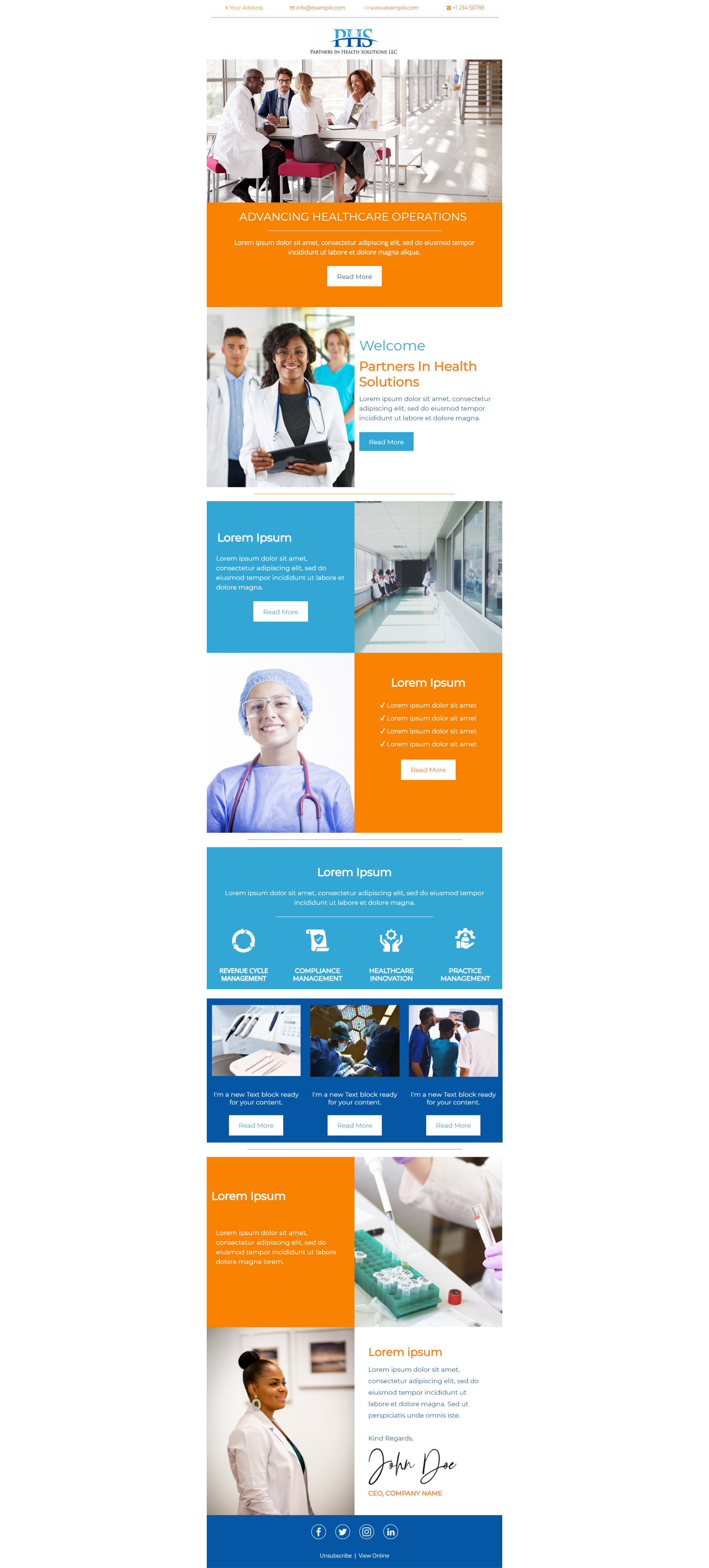 Email Marketing Design by Kristina Andonoff for Partners In Health Solutions LLC | Design #23726964