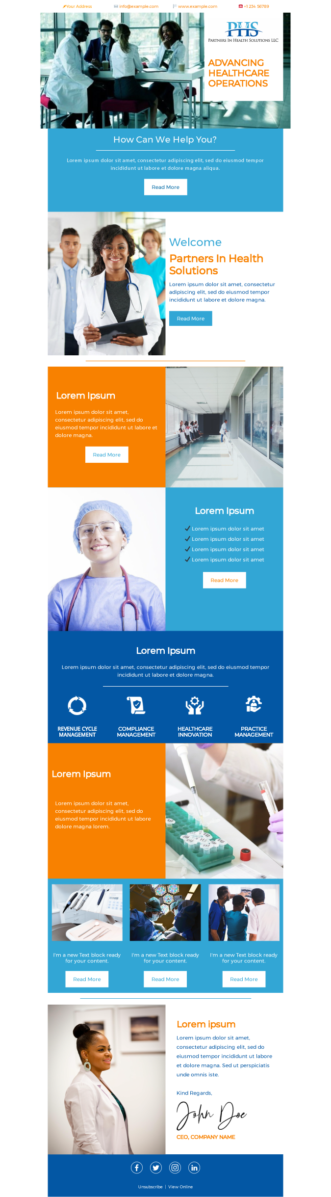 Email Marketing Design by Kristina Andonoff for Partners In Health Solutions LLC | Design #23727350