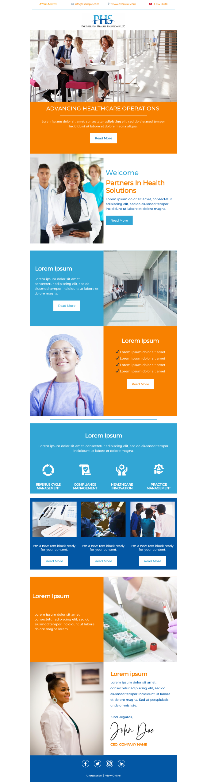 Email Marketing Design by Kristina Andonoff for Partners In Health Solutions LLC | Design #23727378
