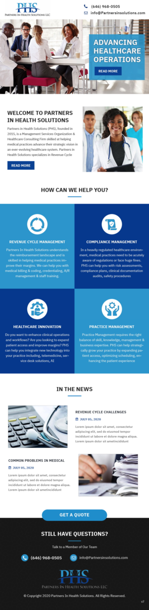 E-Mail Marketing-Design von pb für Partners In Health Solutions LLC | Design: #23720107