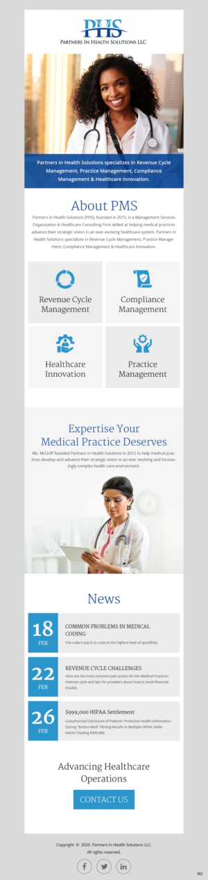 E-Mail Marketing-Design von pb für Partners In Health Solutions LLC | Design: #23720116