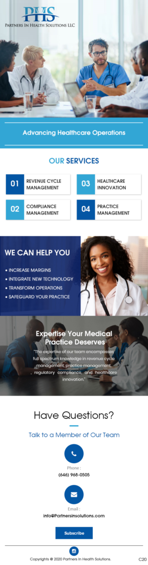 E-Mail Marketing-Design von pb für Partners In Health Solutions LLC | Design: #23776759