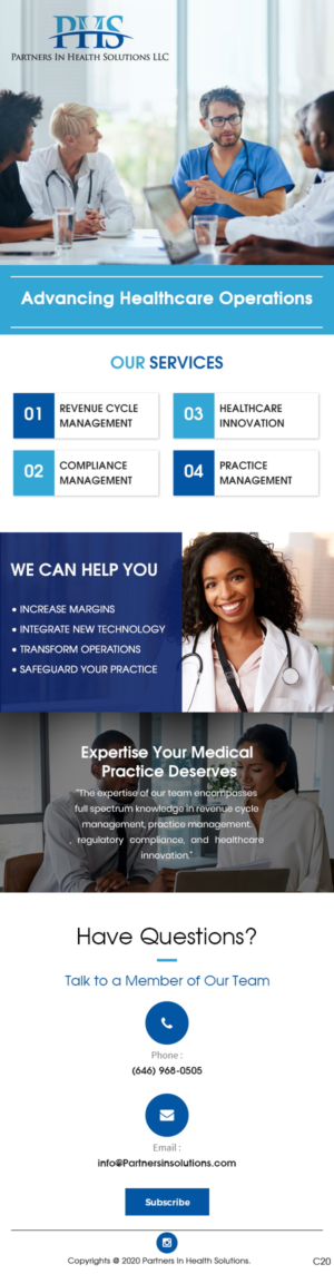 E-Mail Marketing-Design von pb für Partners In Health Solutions LLC | Design: #23785799