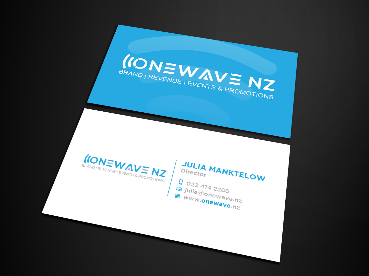 Business Card Design by Verified artistry (Design garden) for Onewave NZ | Design #23708827