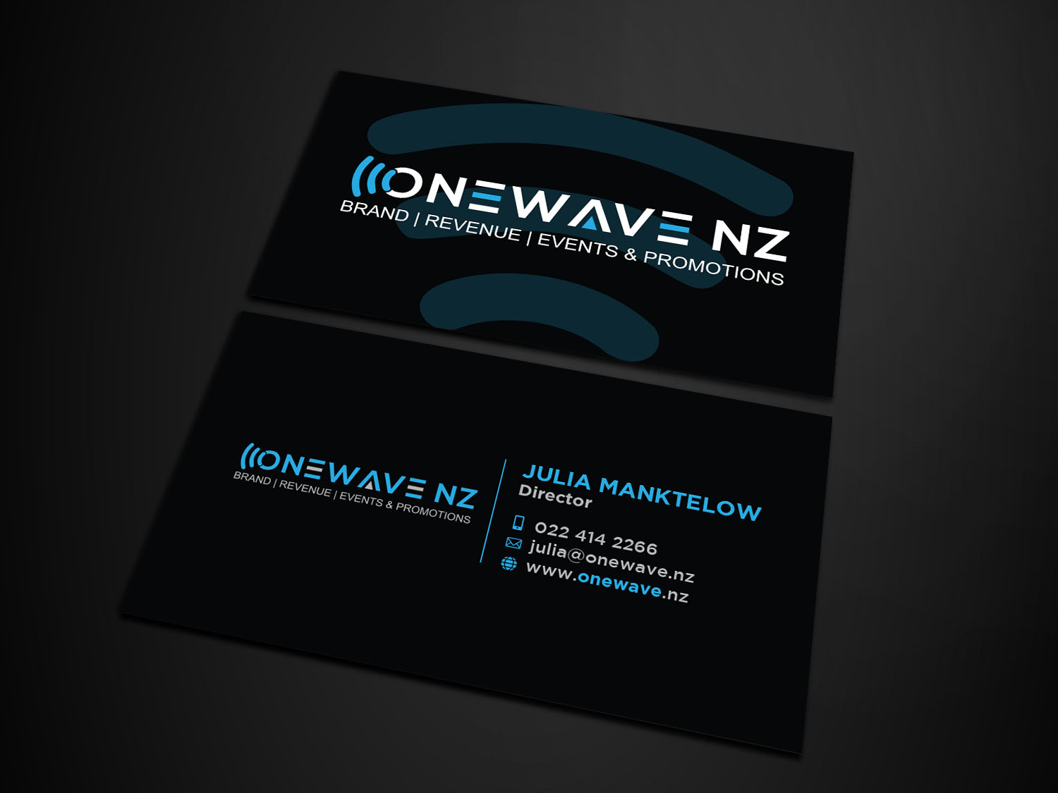 Business Card Design by Verified artistry (Design garden) for Onewave NZ | Design #23708834