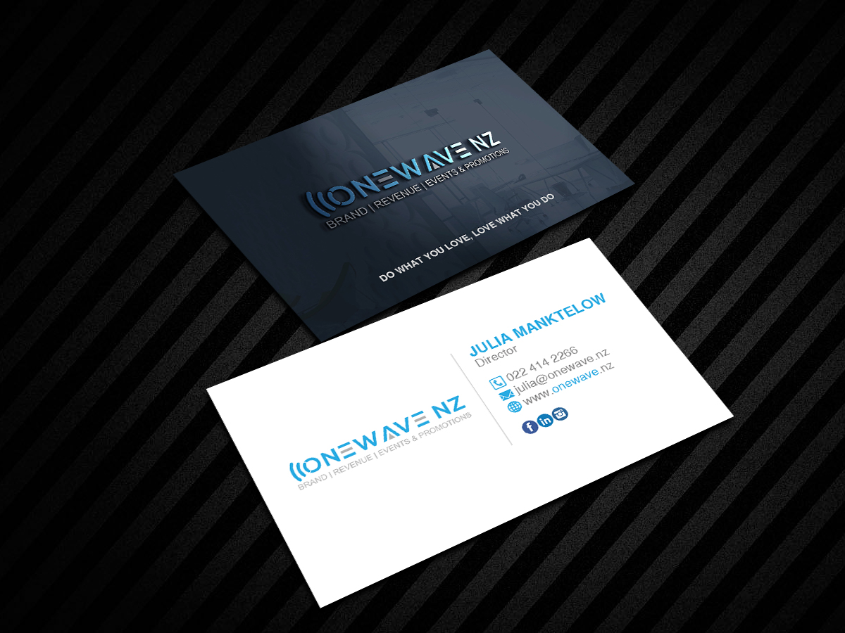 Business Card Design by Creations Box 2015 for Onewave NZ | Design #23707618