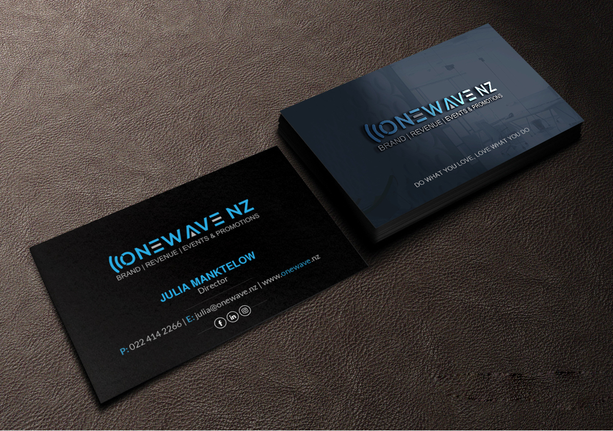 Business Card Design by Creations Box 2015 for Onewave NZ | Design #23707621