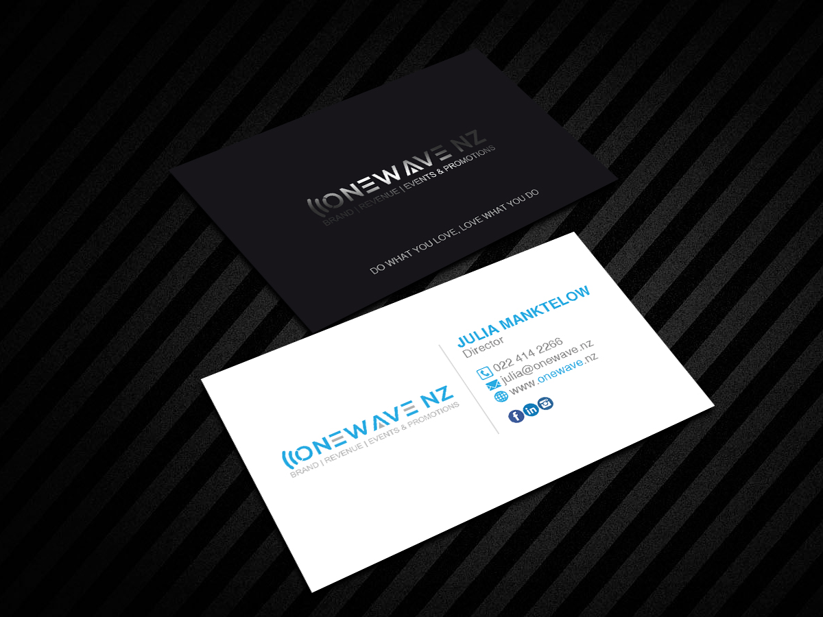 Business Card Design by Creations Box 2015 for Onewave NZ | Design #23707625
