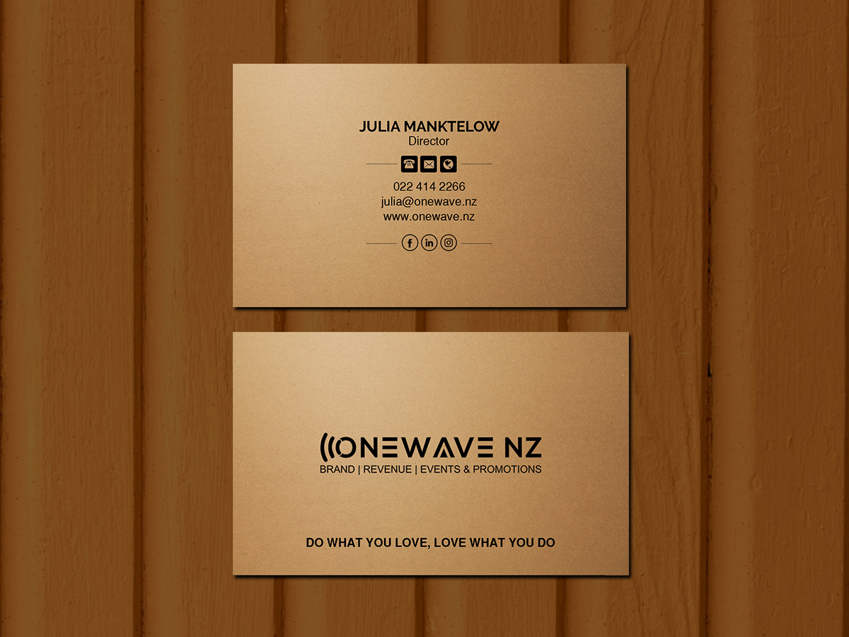 Business Card Design by Creations Box 2015 for Onewave NZ | Design #23711070