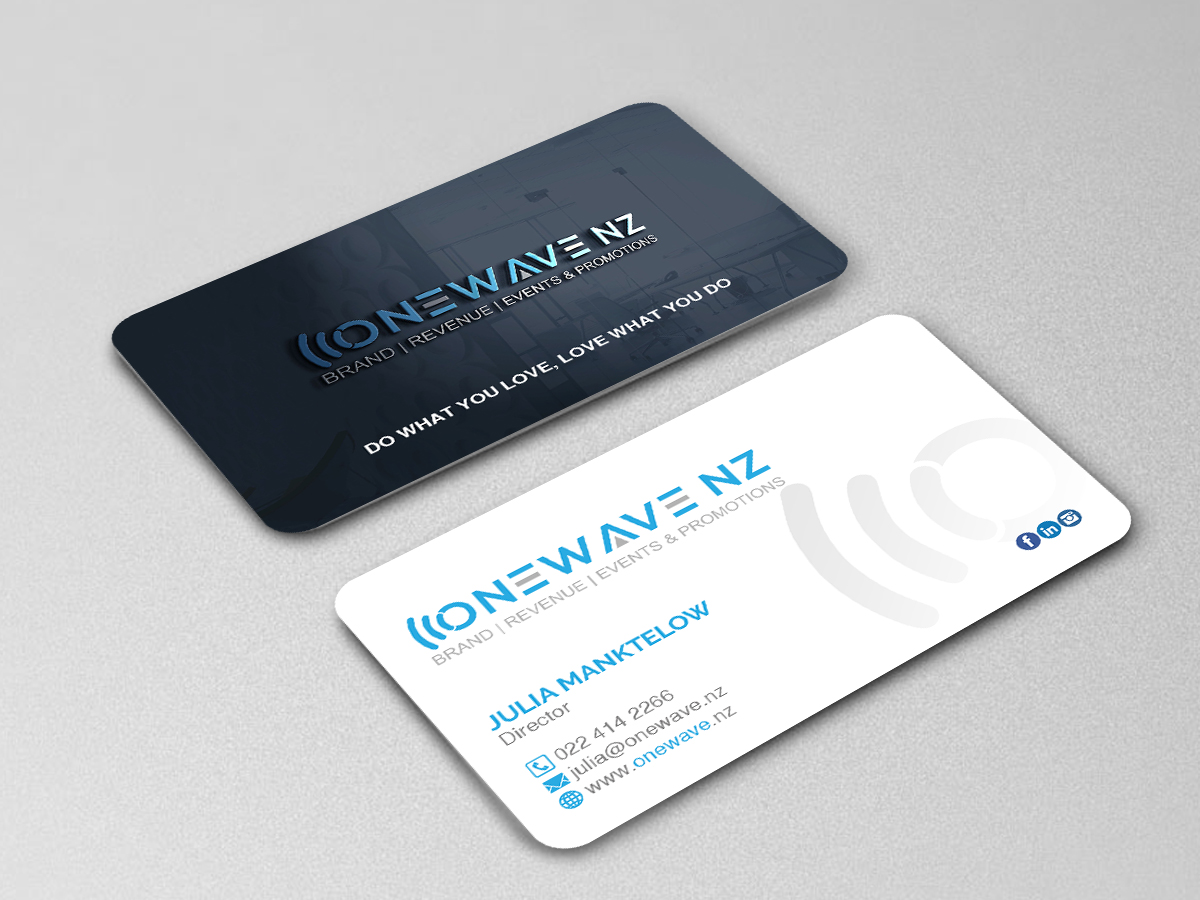 Business Card Design by Creations Box 2015 for Onewave NZ | Design #23711087