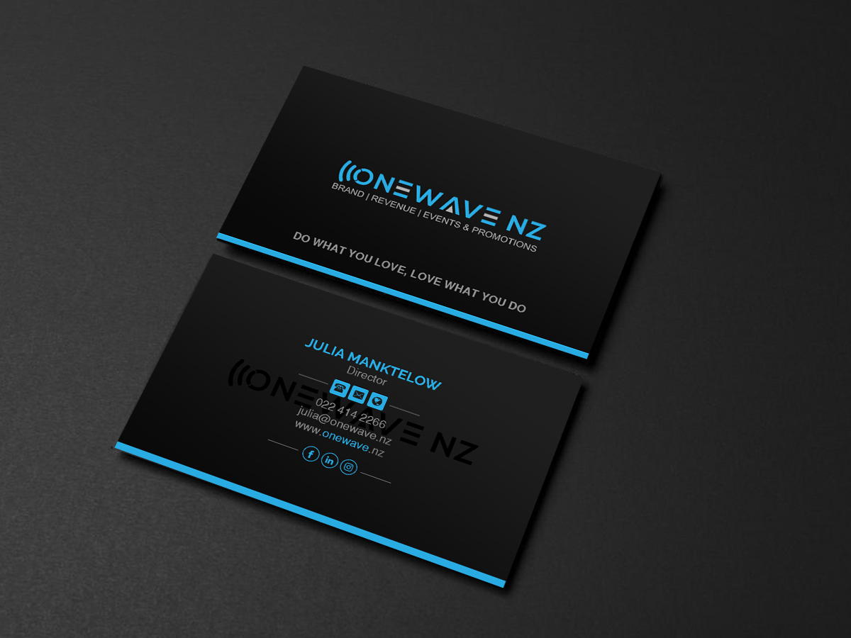 Visitenkarten-Design von Creations Box 2015 für Onewave NZ | Design #23711095