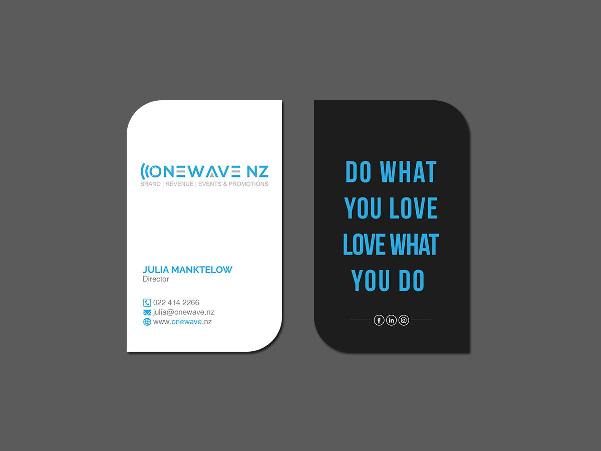 Business Card Design by Creations Box 2015 for Onewave NZ | Design #23711096