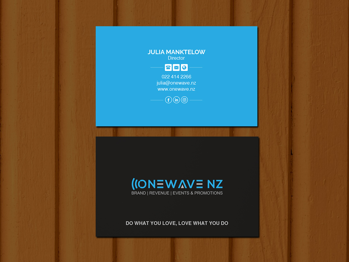 Business Card Design by Creations Box 2015 for Onewave NZ | Design #23711099