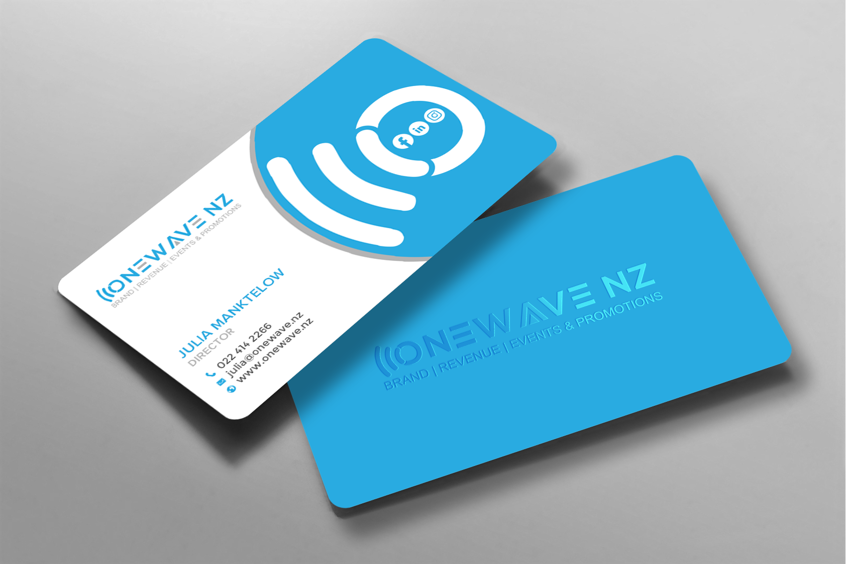 Business Card Design by chandrayaan.creative for Onewave NZ | Design #23707334