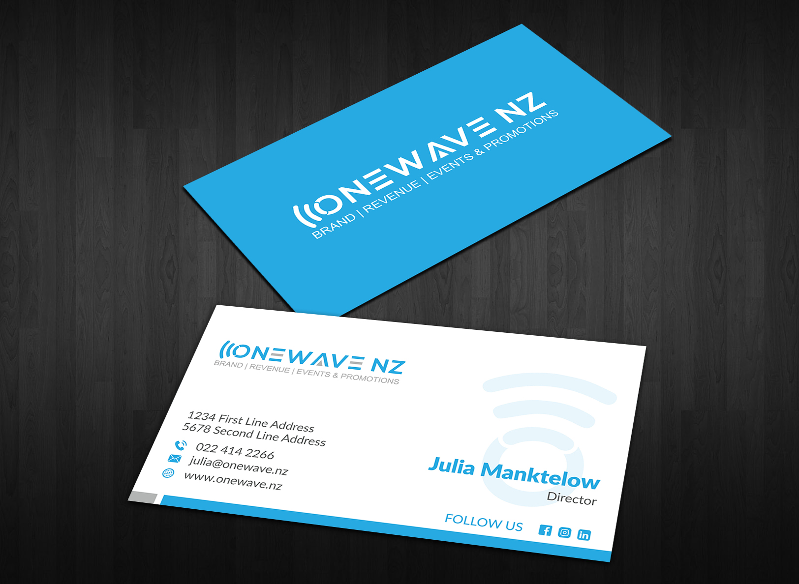 Visitenkarten-Design von Musa. A für Onewave NZ | Design #23709031