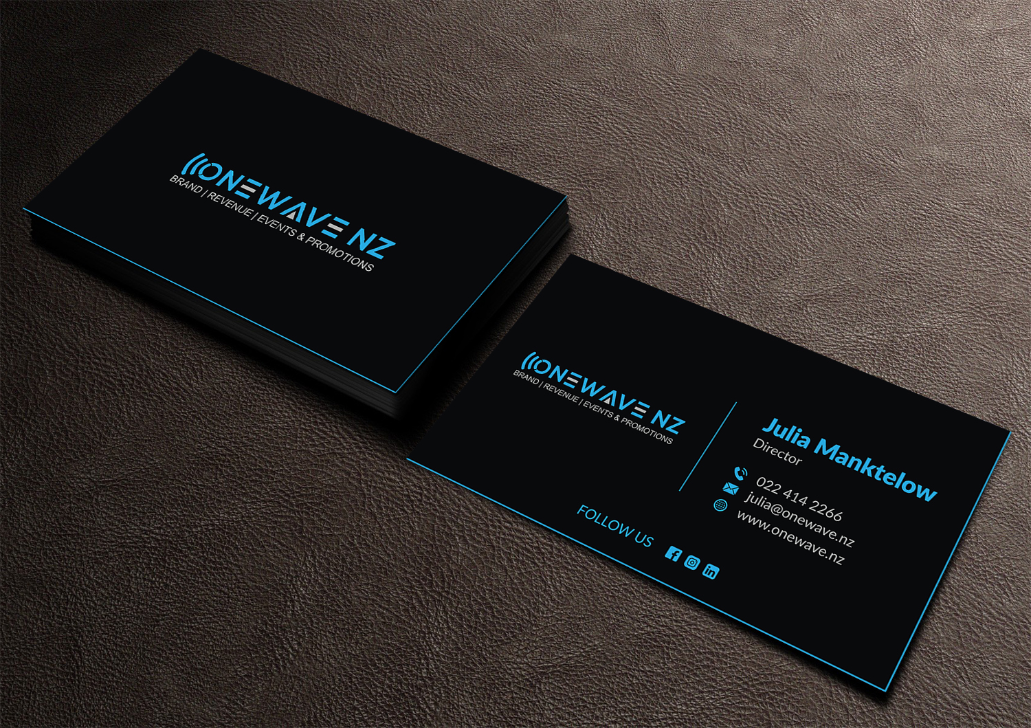 Visitenkarten-Design von Musa. A für Onewave NZ | Design #23709032