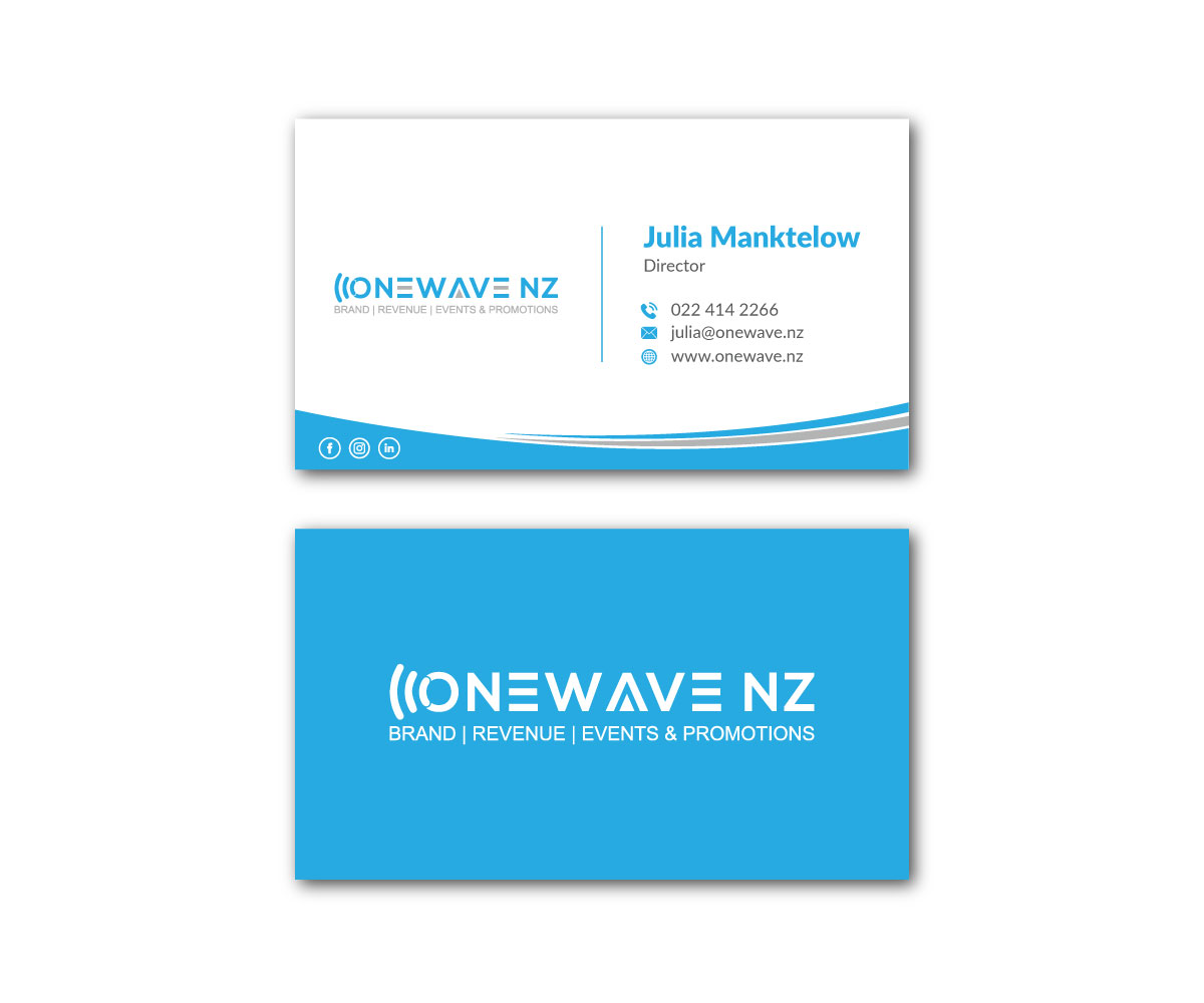 Visitenkarten-Design von Musa. A für Onewave NZ | Design #23710275