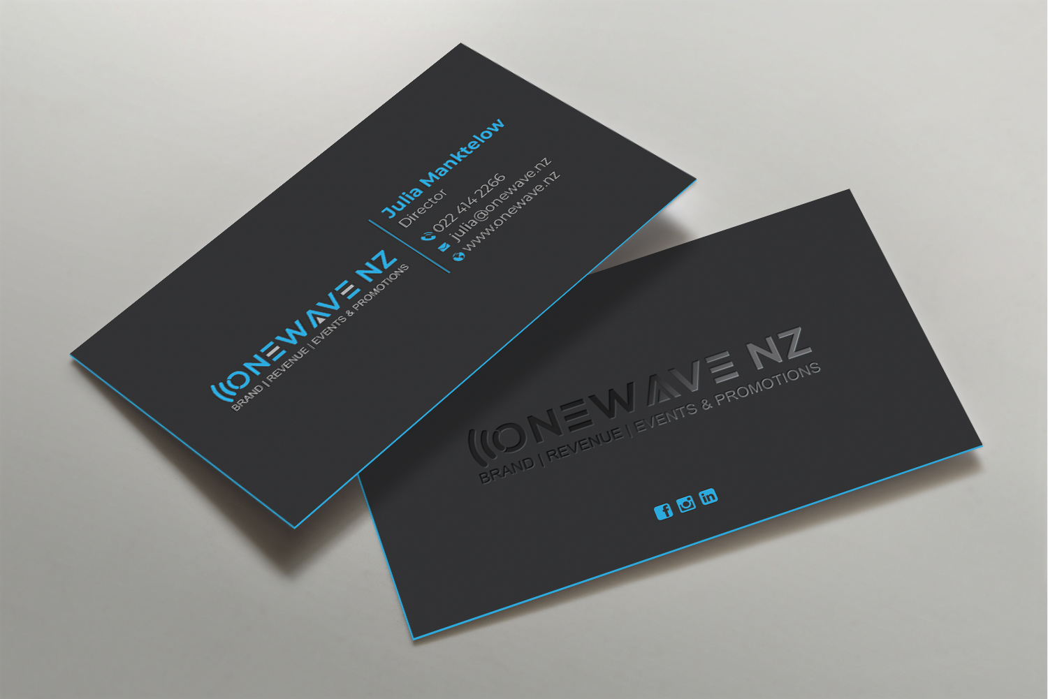 Visitenkarten-Design von DesignShout für Onewave NZ | Design #23710533