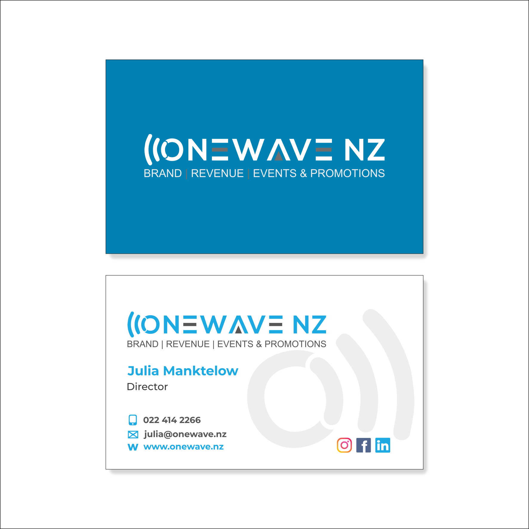 Visitenkarten-Design von GraphicSujit für Onewave NZ | Design #23709660