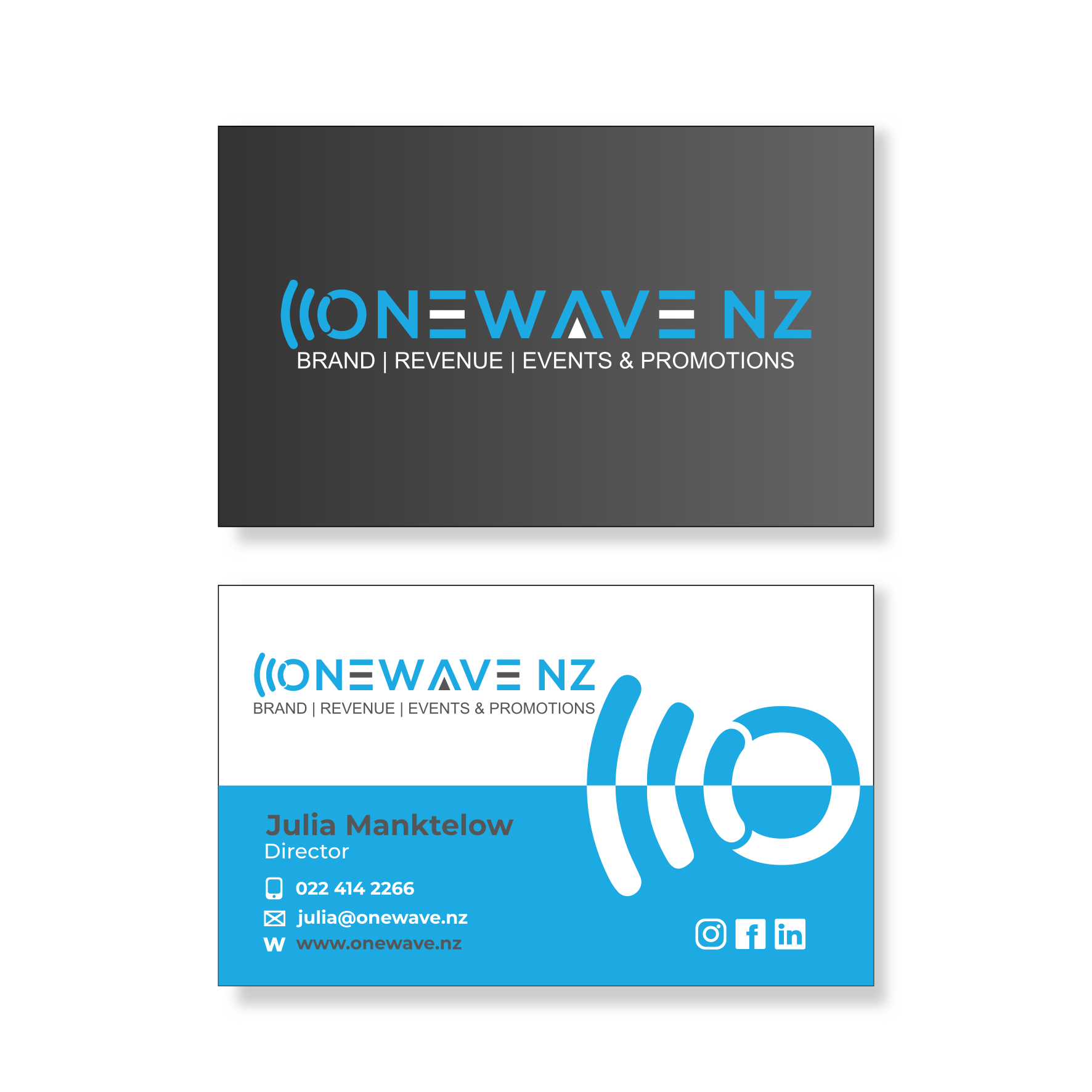 Visitenkarten-Design von GraphicSujit für Onewave NZ | Design #23710427