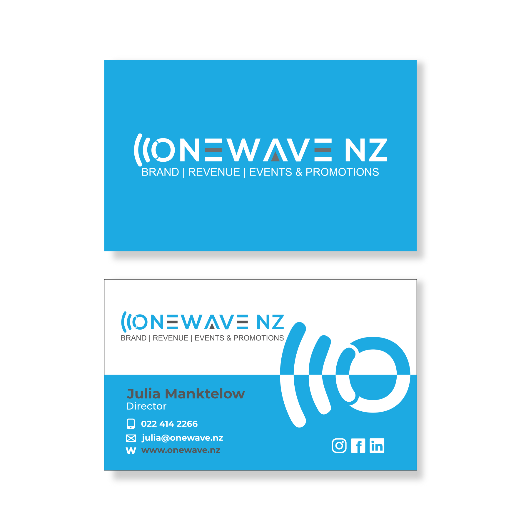 Visitenkarten-Design von GraphicSujit für Onewave NZ | Design #23711077