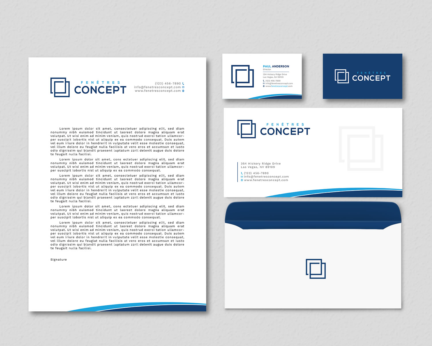 Stationery Design by Tripti Ranjan Gain for Fenêtres Concept | Design #23724128