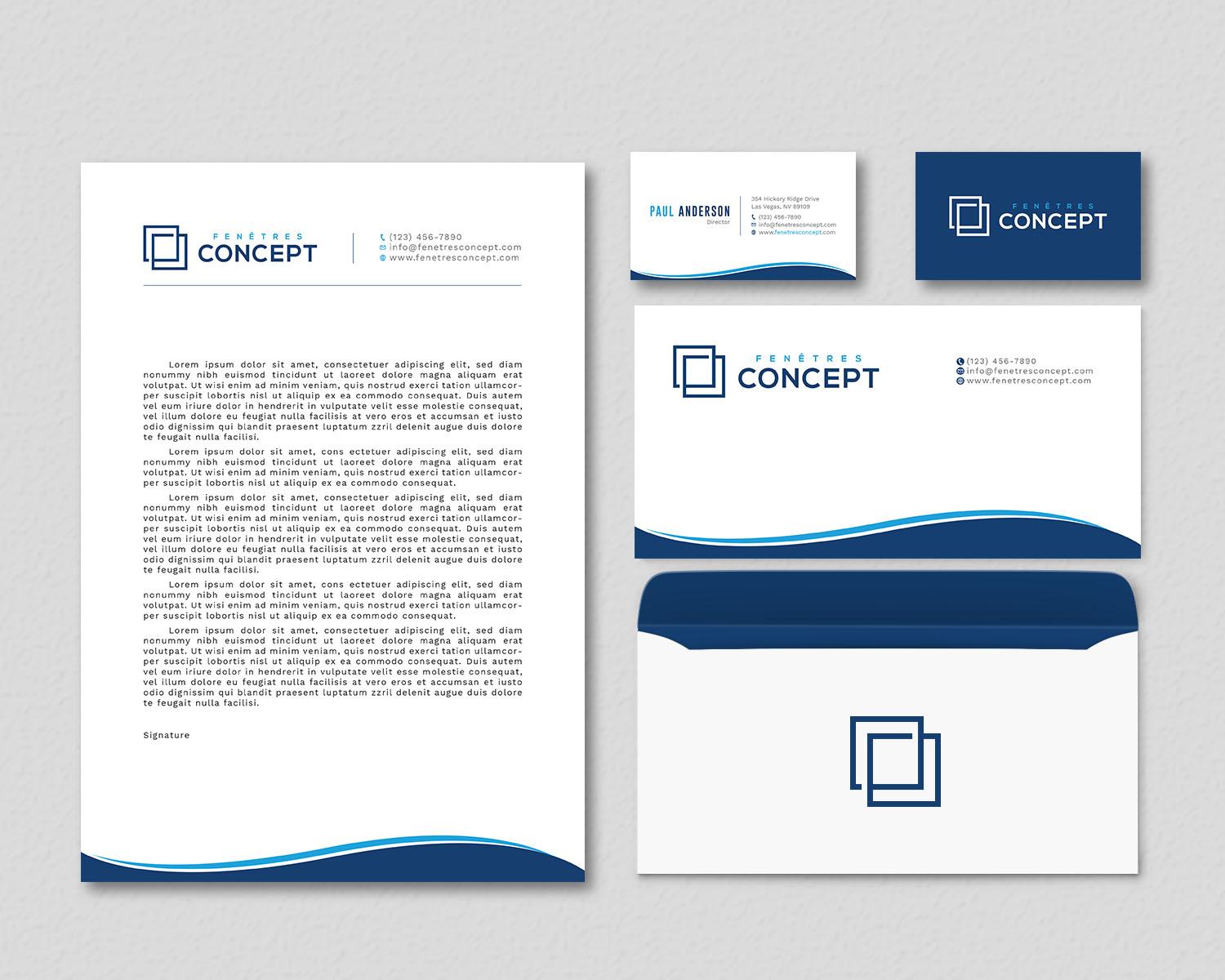Stationery Design by Tripti Ranjan Gain for Fenêtres Concept | Design #23724130
