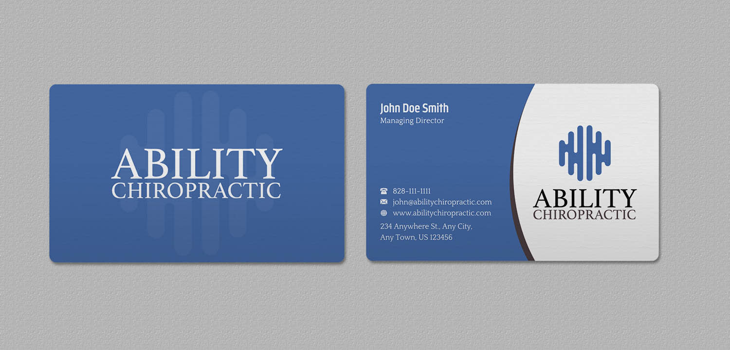 Business Card Design by INDIAN_Ashok for Ability Chiropractic | Design #23727673