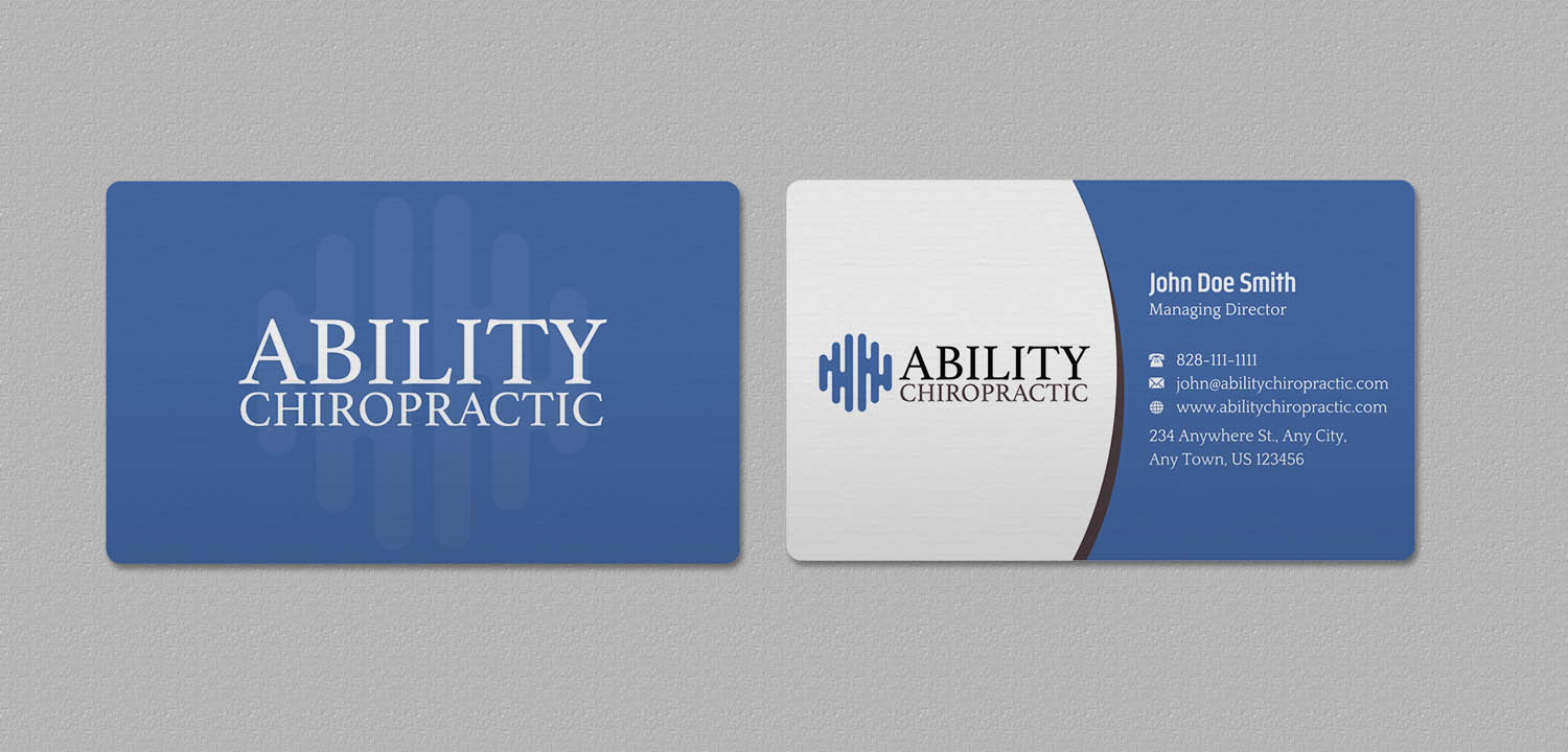 Business Card Design by INDIAN_Ashok for Ability Chiropractic | Design #23727675