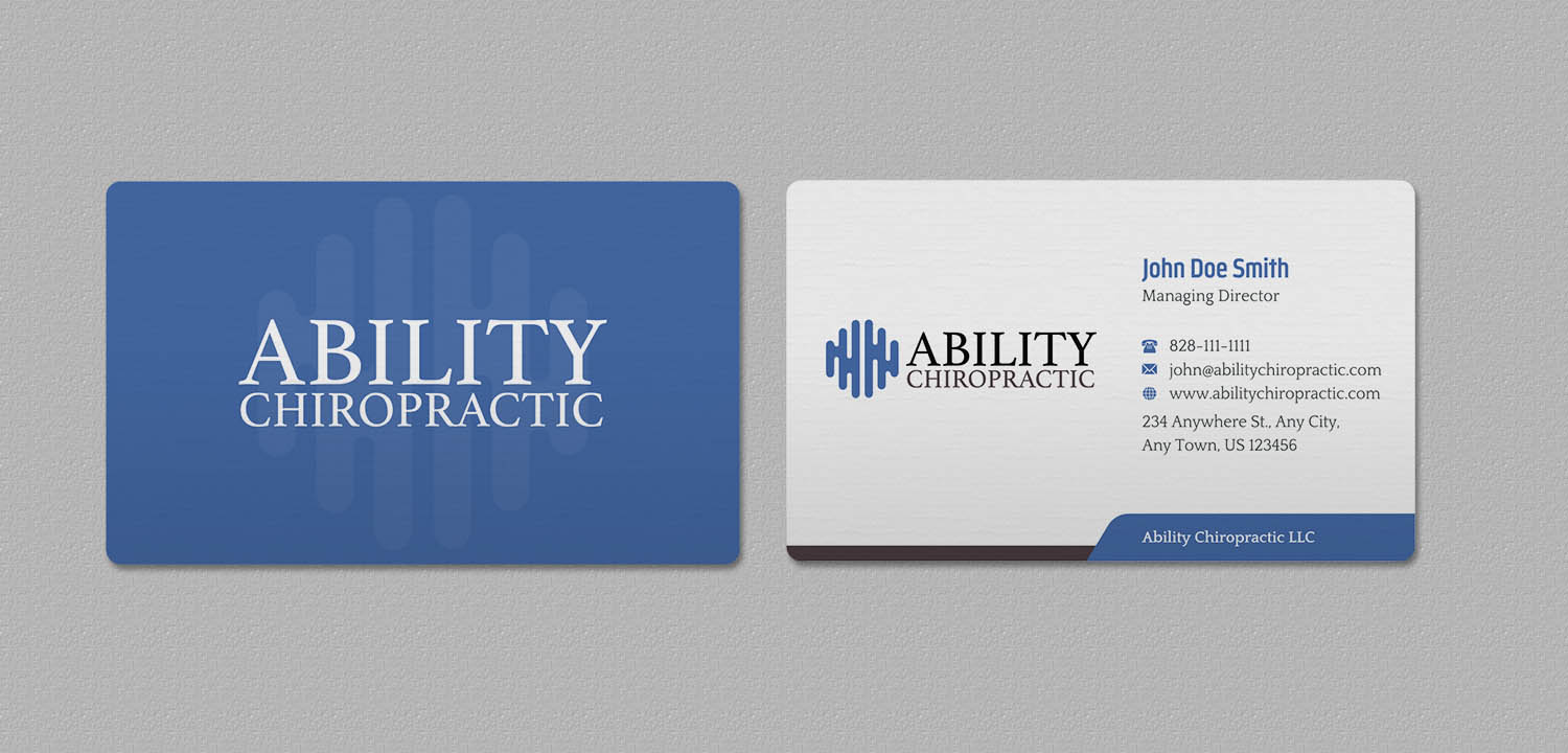 Business Card Design by INDIAN_Ashok for Ability Chiropractic | Design #23727685