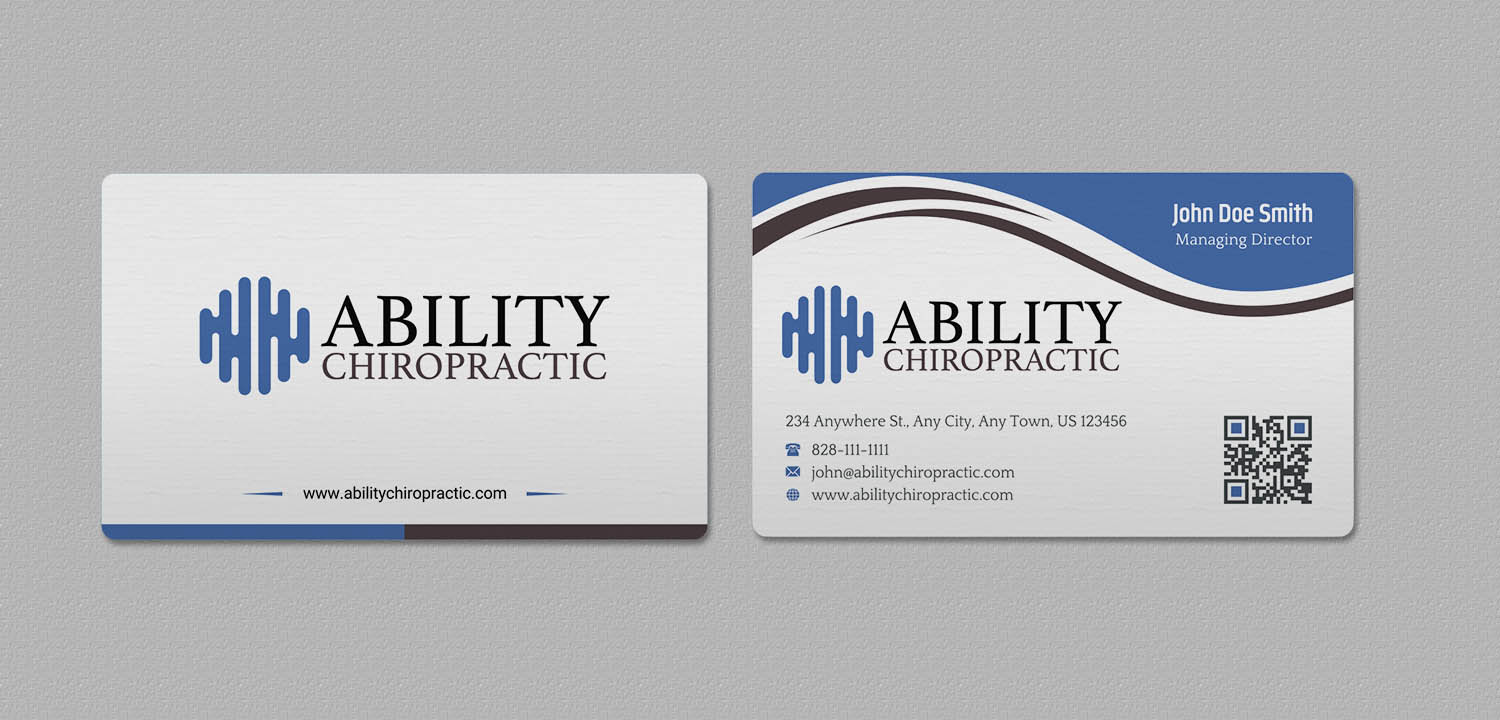 Business Card Design by INDIAN_Ashok for Ability Chiropractic | Design #23727686