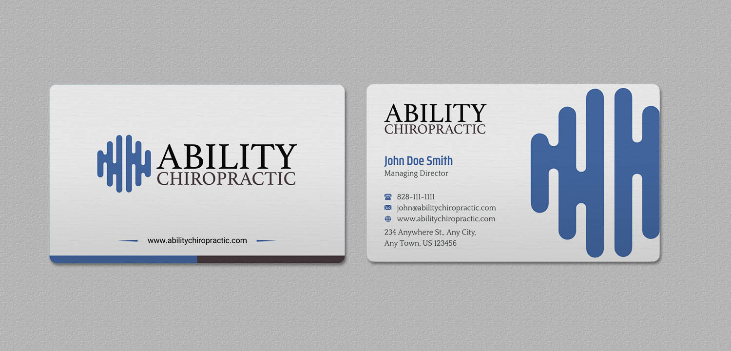 Business Card Design by INDIAN_Ashok for Ability Chiropractic | Design #23727688